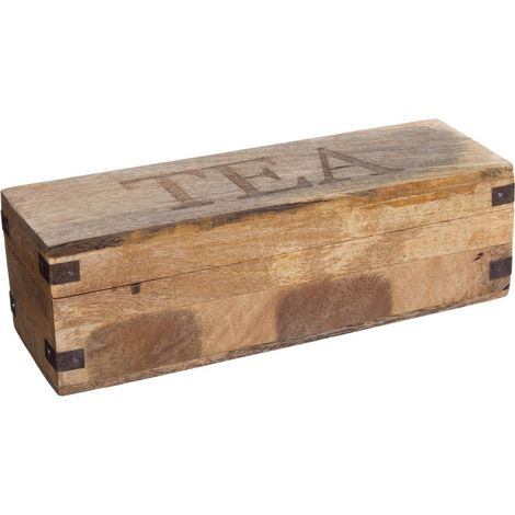 Boite à Thé en Bois de Manguier 4 compartiments - Atmosphera (1/5)