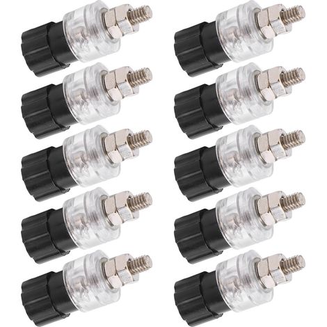 10 borniers haut-parleur noir, connecteurs banane 4mm cuivre, alliage zinc transparent pour câbles audio, 30V AC-60V DC (1/5)