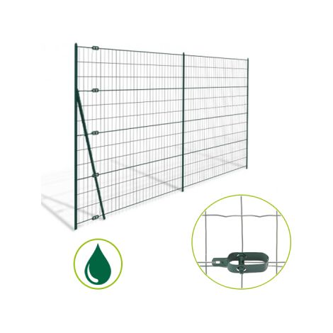 Cloture & Jardin – Grillage rigide soudé vert 1,80 m – Maille 100 x 75 mm – Acier galvanisé plastifié – Pour clôtures résidentielles