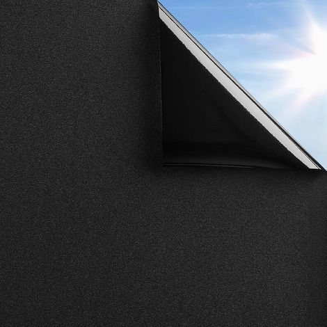 Schwarze Fensterfolie 60 x 200 cm, elektrostatische Fensterfolie, mattierte, UV-beständige, blickdichte Fensterfolie für Büro, Wohnung, Badezimmer, Schlafzimmer (1/5)