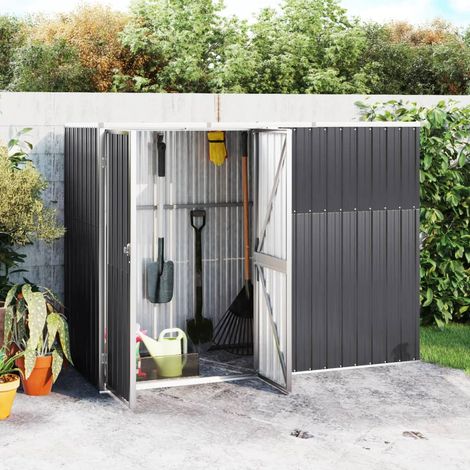Abri de jardin à outils Cabane de jardin - Anthracite 225x89x161cm Acier galvanisé BV432712 - BonneVie (1/5)