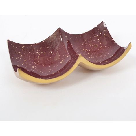 Plat Diana 2 cases couleur bordeaux et dorés en aluminium 19x10x06cm (1/2)