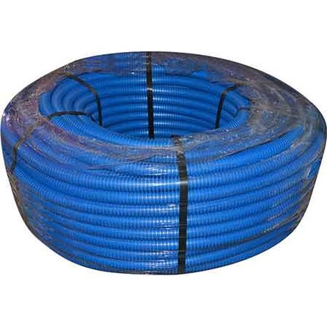 TUBO CORRUGATO CON TIRAFILO BLU Ø 25 mm - rotolo 50 mt Q.TA 50