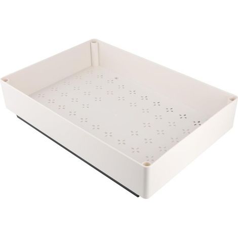 Tiroir coulissant de cuisine, tiroir coulissant de meuble, tiroir télescopique, sans perçage ni clouage, 27 cm de large x 40 cm de profondeur x 9 cm de haut (blanc) (1/5)