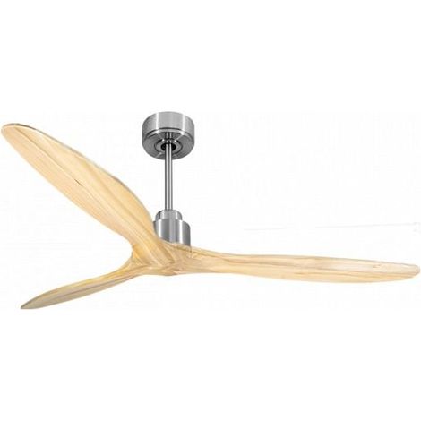 Tenerife de KlassFan - Super destratificateur et ventilateur DC 166 cm Chrome pales bois clair sans Lumière  30 à 60 m² (1/5)
