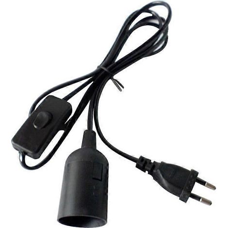 Câble d'alimentation de 1,8 m, culot E27, prise européenne, douille pour ampoule, suspension avec interrupteur à bouton, poisson pour aquarium (1/5)