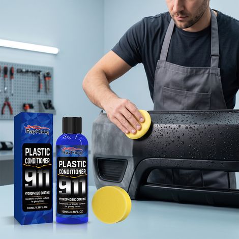 Auto-Kunststoffpflegemittel, geeignet zur Reinigung verschiedener Materialien im Fahrzeuginnenraum - 100 ml Pflegemittel, 1 Schwamm. -- DTEKGAZ (1/5)