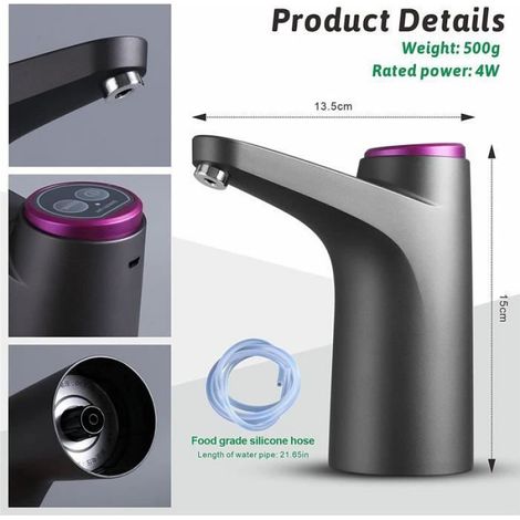 Distributeur d'eau en Bouteille - USB chargeant la Pompe à Eau Potable (Noir) (1/4)