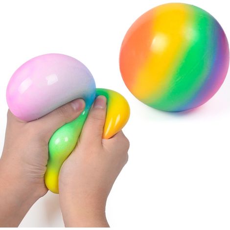 7CM Boules arc-en-ciel anti-stress, balles de massage pour les mains, soulagement du stress, retour lent, jouets de décompression (1/5)