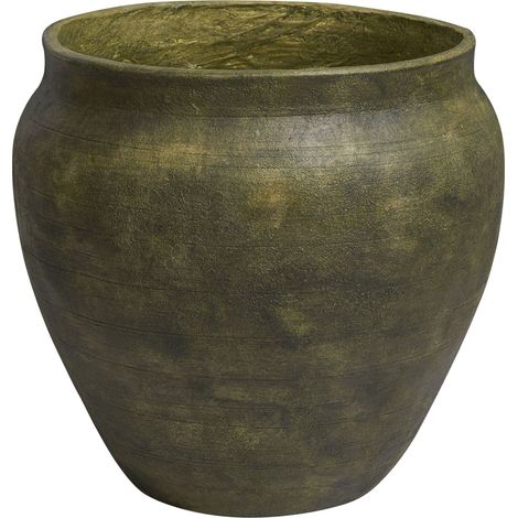 Pot de Fleurs en Fibre d'Argile et de Pierre 54 x 54 x 49 cm Intérieur Extérieur Vert Foncé Theriso (1/5)