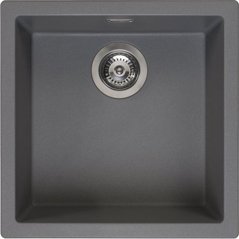 Reginox Amsterdam 40 Integrated Single Bowl Granite Kitchen Sink Grey Silvery