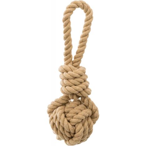 Corde de jeu avec balle tressée diametre 7 long 20 cm pour chiens - Trixie