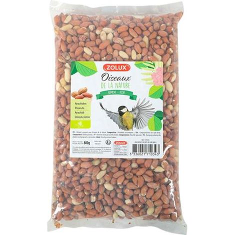 Arachides décortiquées pour oiseau 800g - zolux