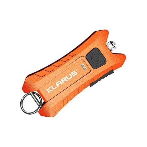1pcs Mini lampe de poche porte-clés rechargeable orange, lampe de poche porte-clés de poche légère 40 lumens, alimentée par batterie intégrée (1/2)