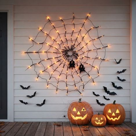 Spooky Light Up Spiders and Web (1/2)