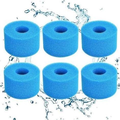 FENOPLASTICA 6er-Pack Filterschwämme, Schaumstofffilterkartuschen, Poolfilterschaum, wiederverwendbar und waschbar, Schaumstofffilter für Spa und Schwimmbad (10,87 × 7,34 cm) (1/5)