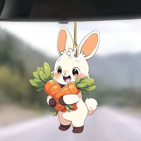 Lapin De Pâques - Décor Suspendu En Métal Pour Arbre À Fête Couronne Fenêtre Porche - 8 cm - 1 Pièce (1/4)