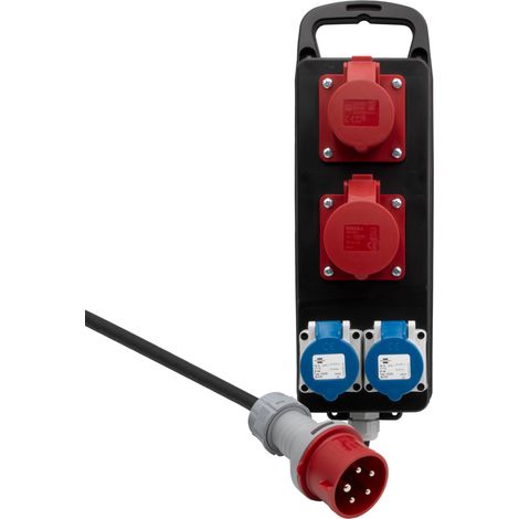 BRENNENSTUHL Distributore di Corrente Portatile BSV P CEE 400V/16A Made in Austria, 1151495141, Spina CEE & 4 Prese CEE, Fissabile a parete, Cavo 2 metri, IP44 (1/3)