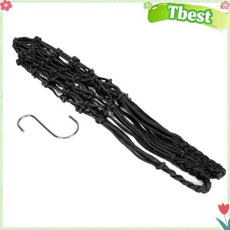 Tbest Sac de filet d'alimentation pour volaille Filet d'alimentation suspendu pour volaille, sac à ficelle de animalerie kit Noire (1/5)