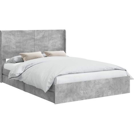 Estructura de cama con almacenamiento y cabecero Gris Hormigón vidaXL (1/5)