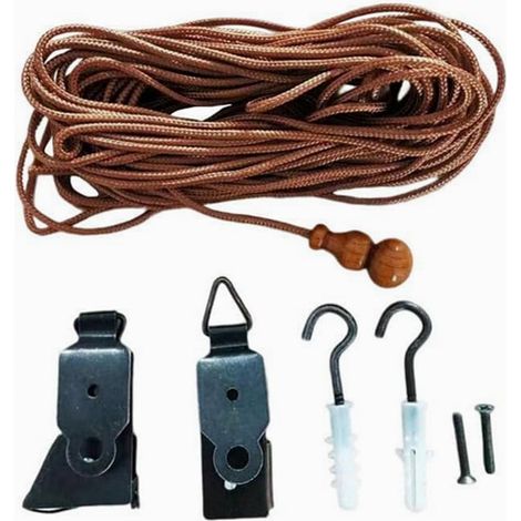 9-piece set, 12-meter pull rope lifter, reed blind, retro bamboo blind, roller blind, straw blind, blackout and sunshade (1/5)