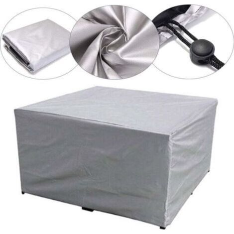 Gartenmöbelabdeckung 115 x 115 x 70 cm, 210D Oxford, wasserdicht, winddicht, UV-beständig, Gartenmöbelabdeckung, Gartentischabdeckung - Silber Ikodm (1/5)