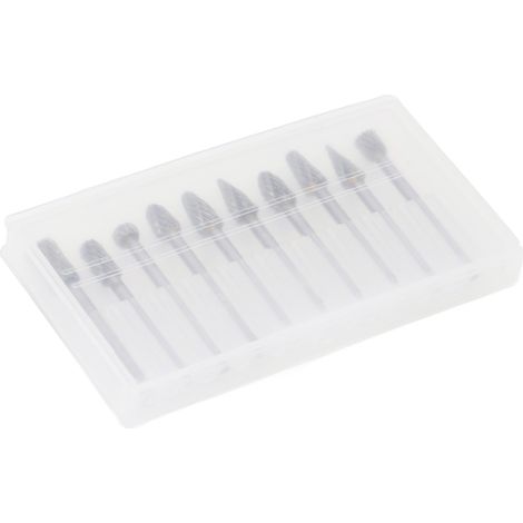 Ensemble de 10 têtes de meulage rotatives en acier au carbure de tungstène, outils de meulage et de gravure à double coupe (1/5)