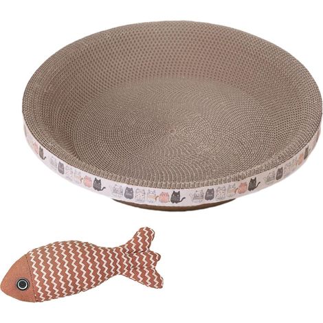 Hochwertiges Katzenkratzbrett-Set mit Fischspielzeug – Einfaches interaktives Katzentrainingsspielzeug – Katzenzubehör