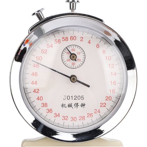 Chronomètre mécanique cadran rond 0.2s 60 secondes, minuterie de comptage sportif pour expériences physiques, course à pied et cyclisme J01205 (1/5)