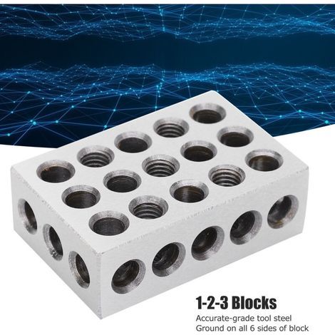 pair of 1-2-3 blocks, 23 assorted holes, 0.0002 inch machinist's tolerance, 123 gauge, ultra-precise industrial supply (1/5)