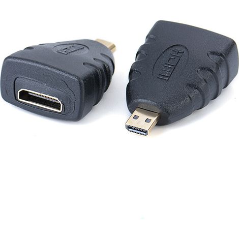 Gold-plated Micro HDMI male to Mini HDMI female to C female adapter for high-definition computer and TV interfaces. (1/5)