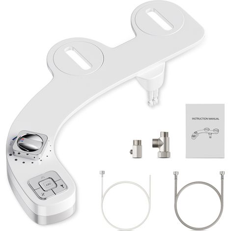 Abattant de toilettes intelligent (lavage avant et arrière) avec double buse autonettoyante amovible molette de réglage de la pression et de la température de l'eau (1/5)