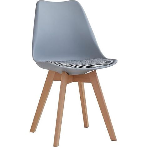 Orion91 lyra chair linen padded cushion, chairs for kitchen, office, living room – gray color 40 x 49 x 82 cm - spazioluzio (1/5)
