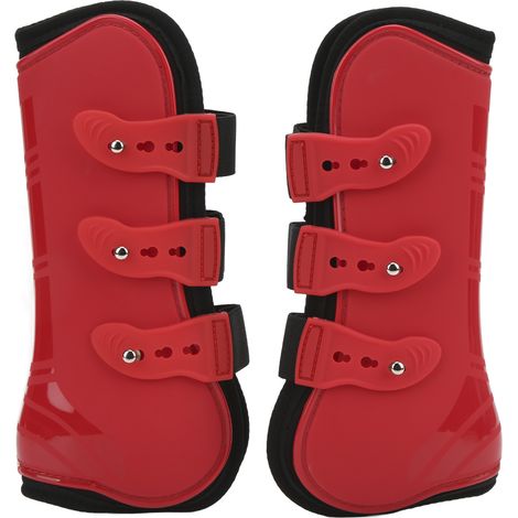 Bottes de tendons avant de cheval, 2 pièces, Support de jambes réglables pour l'entraînement, course rouge XL (1/5)