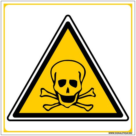 PANNEAU DANGER DE MORT (C0044) - Adhésif - 125 x 125 mm