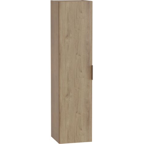 Vitra S20 Square Wall Hung 1-Door Tall Unit 350mm Wide - Maple Oak (1/3)