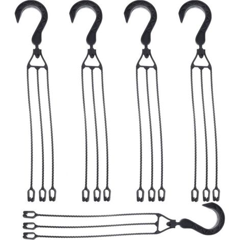 5 paquets Chaîne de suspension en plastique pour Pots de fleurs, crochet de panier suspendu rotatif à 360 °, support de Pot de fleur (noir) (1/4)