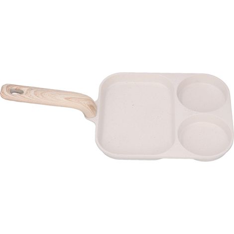 Poêle à œufs antiadhésive, poêle carrée 3 compartiments pour petit-déjeuner, compatible gaz et induction, 40x19 cm, format extra-large (1/5)