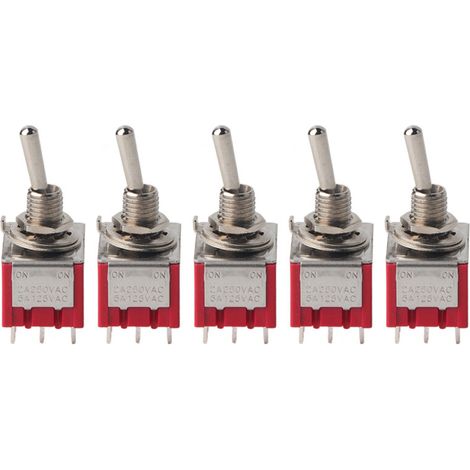 5 Interrupteurs à Bascule ONON 3PDT 9 Broches 6mm 2A/250VAC 5A/125VAC (1/5)