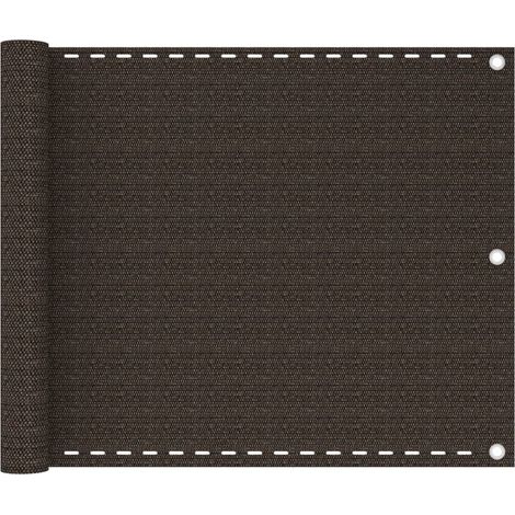 Toldo para balcón HDPE marrón 75x500 cm