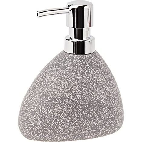 WENKO Distributore di Sapone Liquido Pion, Capacità 360 ml, Ceramica, 11,5x14,5x9 cm, grigio (1/4)