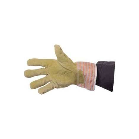Gant croute de cuir double coton - t 10