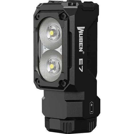 Linterna recargable de 1800 lúmenes, superbrillante, pequeña, 6 modos, linterna integrada con certificación IP68, ideal para emergencias y acampadas [Clase energética A+++]