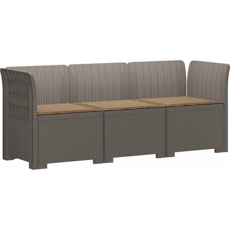 Maison Exclusive - 3-Sitzer Garten Sofa mit Kissen Rattan-Look PP (1/5)