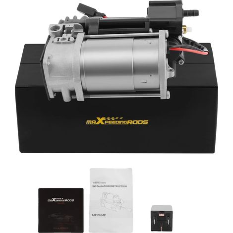 Compresor de suspensión neumática, 12 V CC, presión de funcionamiento 100-120 PSI, dimensiones 33 x 13 x 15 cm, compatible con Mercedes-Benz GLC W253 C253 X253, peso 2,0 kg (1/5)