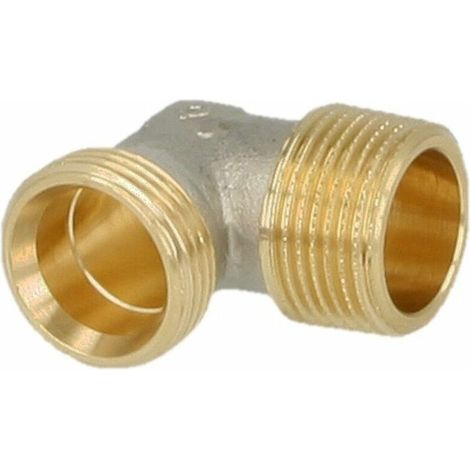 Accouplement équerre laiton extérieur nickelé eurocône 3/4'' FM x 1/2'' FM