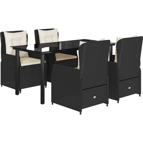Maison Exclusive - Set de muebles jardín 5 pzas con cojines ratán (1/5)