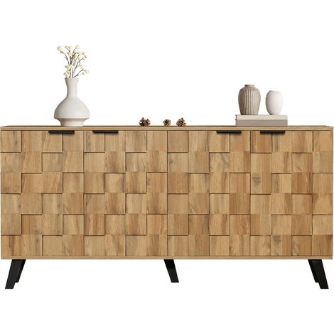Moderner Vierschrank mit Seitenteilen, 160,5 × 35,5 × 78 cm – praktisches Design für Wohnzimmer, Schlafzimmer und Esszimmer (1/5)