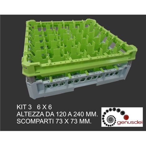 Cesta lavaggio professionale Genus Dei 36 scomparti mm h 120/240