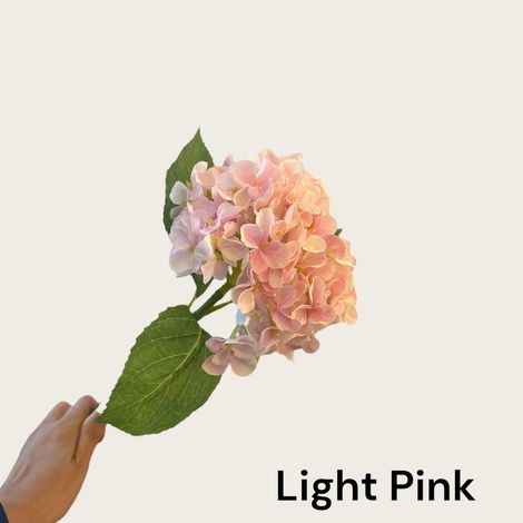 Hortensia Artificiel à Tige Courte Fleur en Soie Réaliste pour Décoration Intérieure 47 cm - PANGIVO (1/5)